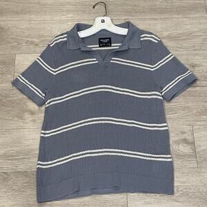 Abercrombie & Fitch Mens Knit Polo Shirt Small Striped Preppy Going Out Casual